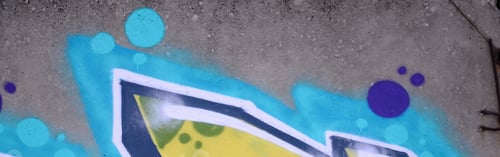 Preview: Fragment of colored street art graffiti paintings with contours and shading close up