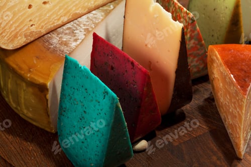 Preview: Elite variety of cheese on wooden background