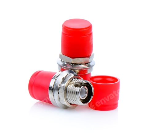 Preview: fiber optic connectors, ST, SC and FC isolated on white backgrou
