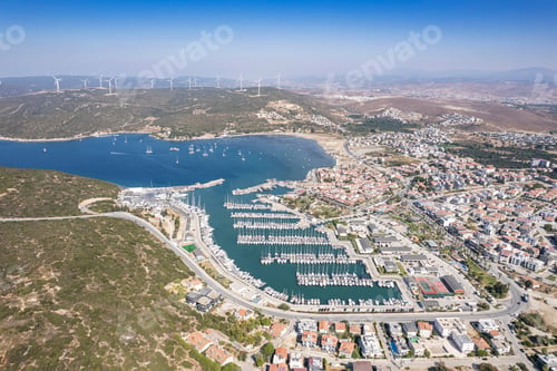 Preview: Sigacik Marina in the Cittaslow City Seferihisar Drone Photo, Izmir Turkey