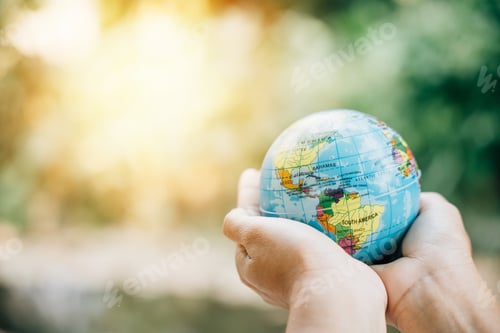 Preview: Green Planet in Your Hands - a symbol of saving Earth This concept for Environment and Earth Day