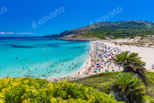 Preview: Beautiful sandy beach of Cala Mesquida, Mallorca, Balearic islands, Spain