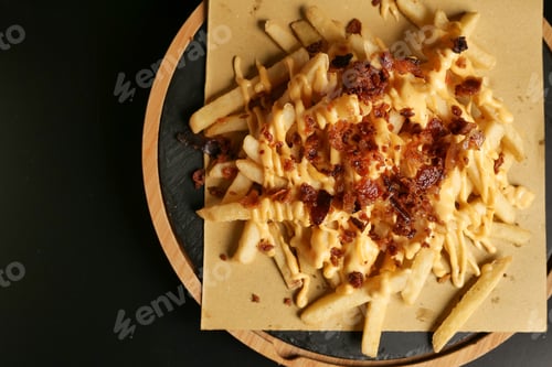 Preview: fries ceddar black background