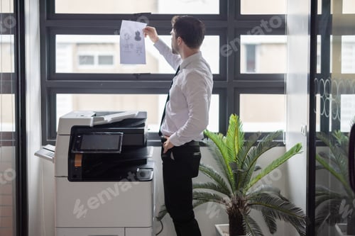 Preview: Businessman Using Photocopier