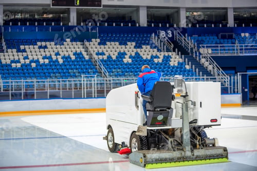 Preview: Resurfacing machine cleans ice of hockey rink