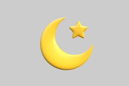 Preview: Yellow Crescent Moon and Star