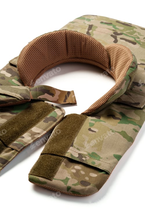 Preview: Tactical neck protection module isolated on white
