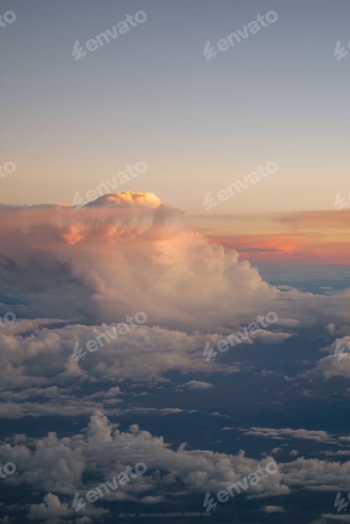 Preview: Aerial view of a sunset with small cloud formation