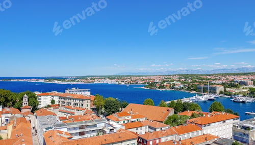 Preview: High angle view of the city of Zadar in Croatia on a Sunny summer day.