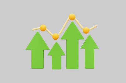 Preview: Finance Growth Chart with Green Arrows