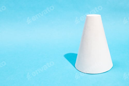 Preview: hand-crafted paper frustum cone on turquoise blue