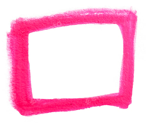 Preview: Hand-drawn Bright pink rectangular frame isolated on a white background.