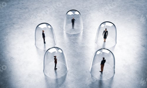 Preview: People meet from behind glassy protection. Social distancing