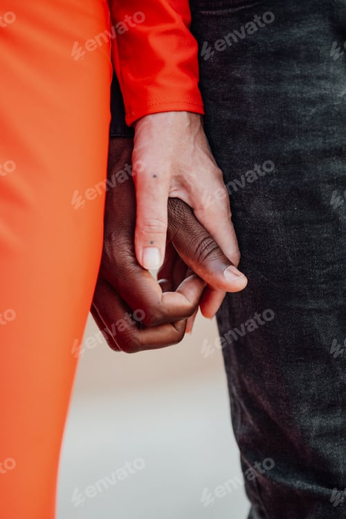 Preview: Young beautiful interracial millennial couple expecting a baby.