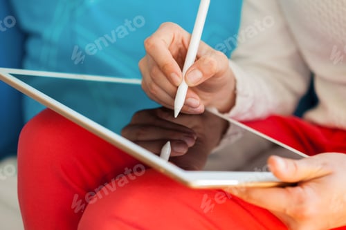 Preview: Woman Using Digital Tablet