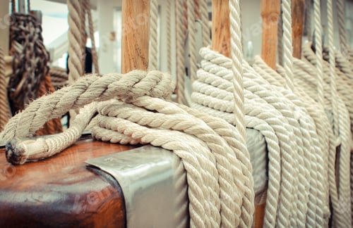 Preview: Thick ropes on sailboat. Part of yacht concept