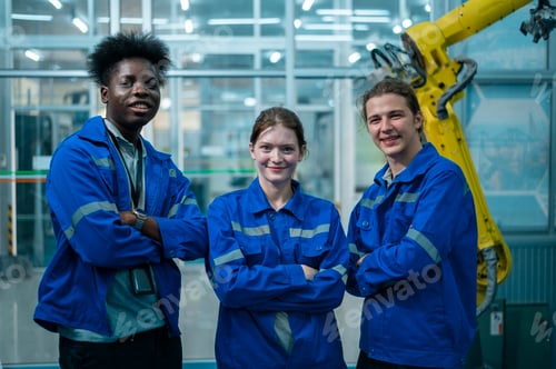 Preview: Robotics engineers working with Manipulating Robot Hand