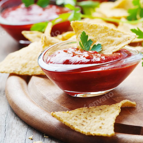 Preview: Concept of mexican food with spicy salsa