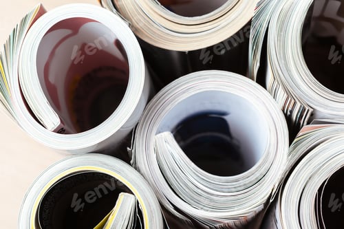 Preview: Glossy magazine with pages rolled