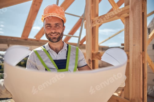 Preview: Kind young constructor working on building object
