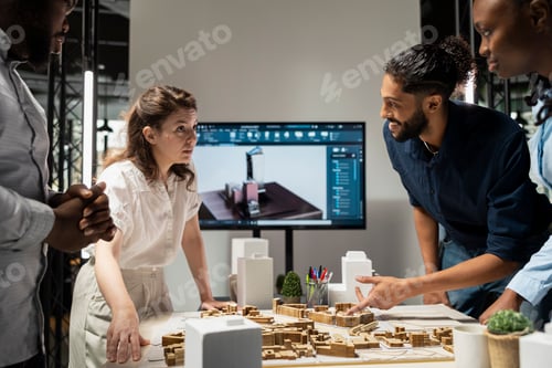 Preview: Real estate professionals evaluating property layout for site preparation