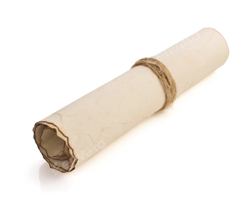 Preview: parchment scroll on white