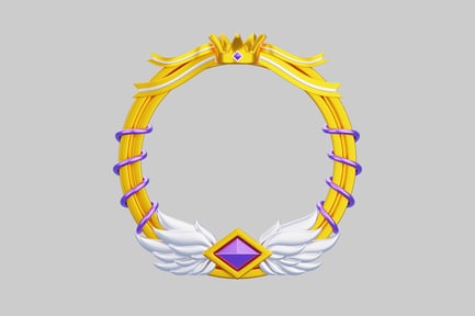 Golden adventure frame with wings