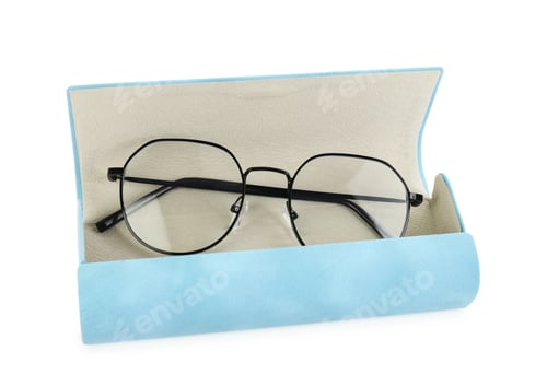 Preview: Case with stylish glasses isolated on white
