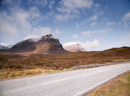 Preview: Road past Stac Pollaidh Mountain, Assynt, Scotland