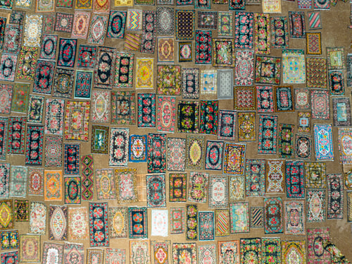 Preview: Dosemealti - Antalya - Turkey, August 10, 2023, Carpet Fields in the Summer Season Drone Photo