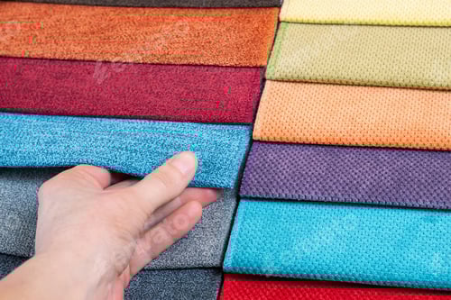 Preview: Colorful Textile Samples with Hand Selection