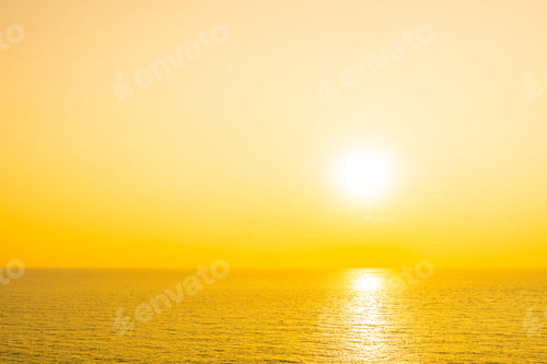Preview: Beautiful tropical beach sea ocean with cloud and sky at sunset or sunrise time