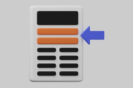 Calculator with arrow button focus