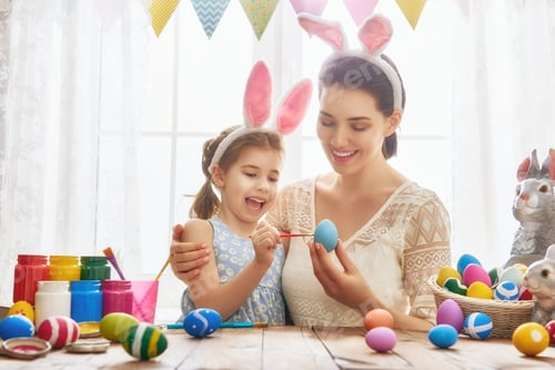 Preview: family preparing for Easter