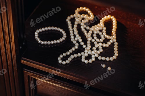 Preview: Accessories for the bride. Earrings and a bracelet. White wedding earrings