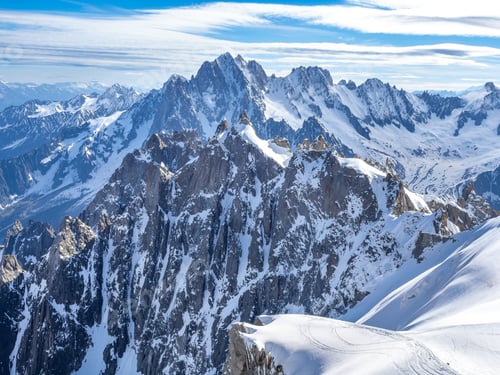 Preview: Views of mountains from Auguille du Midi, France