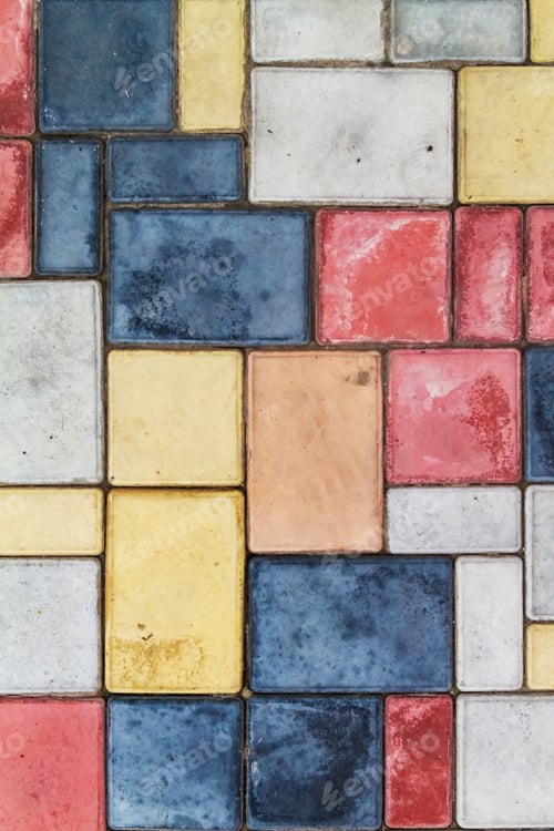 Preview: Texture of tiles brown multicolor close up