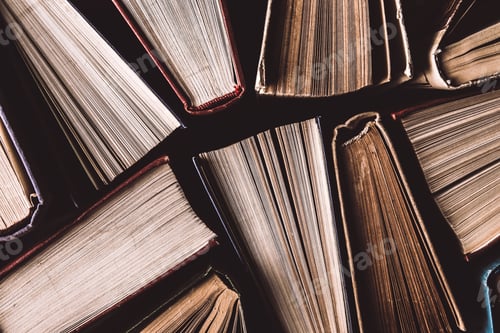 Preview: Old and used books. Knowledge and success in our careers, business and personal lives