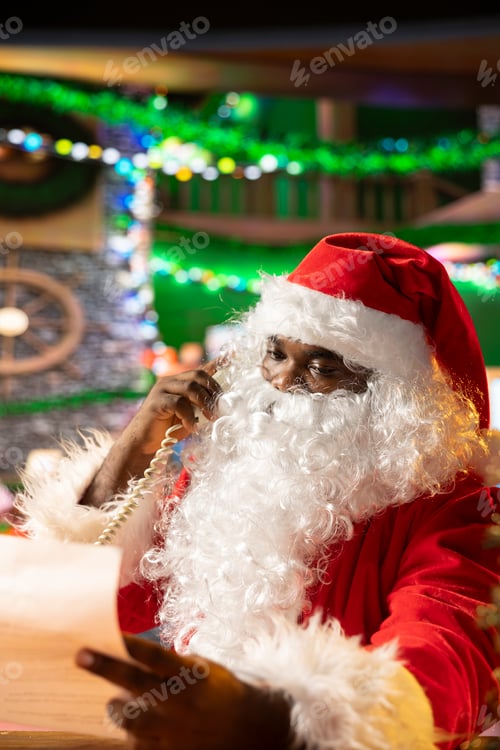 Preview: Father Christmas on landline phone call reads wishes from children