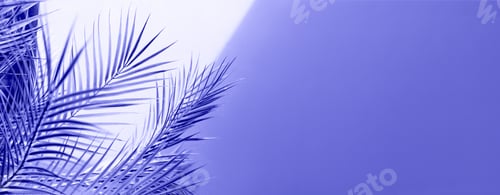 Preview: Violet abstract natural leafy background. Trendy color 2022. Very peri color background. Banner