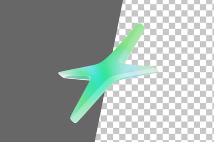 Preview: Gradient Green Y 2 K Italic Star Shape 3D Icon