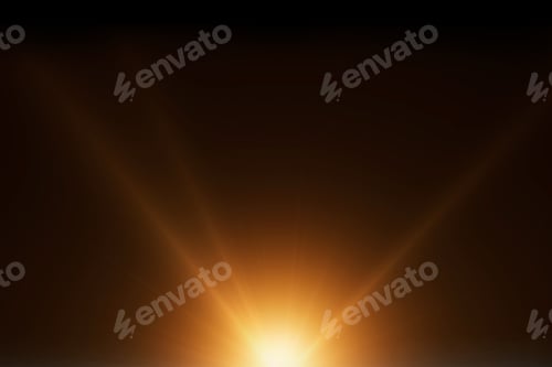 Preview: orange spotlight effect or crepuscular rays isolated on black background