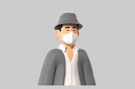 Preview: Masked cartoon character with hat