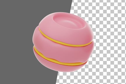 Preview: Pink Soft Body Two Tied Ball Balloon Shape 3D Icon