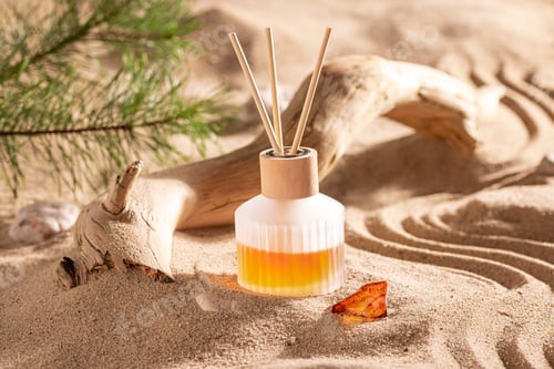 Preview: Wonderful fragrance diffuser in a bottle with wooden sticks.