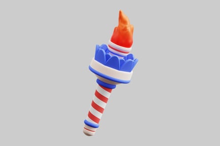 Preview: Patriotic celebration torch with flame
