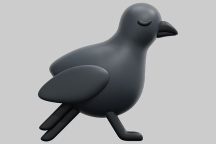 Preview: Black-Bodied Bird with Dark Legs
