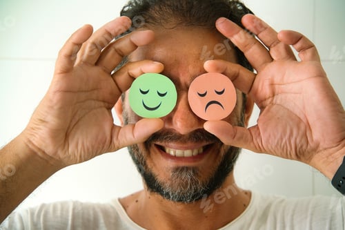 Preview: Customer experience concept. Happy man.