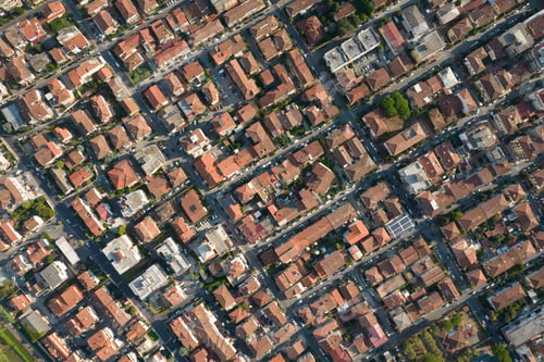 Preview: Aerial view of an urbanized area