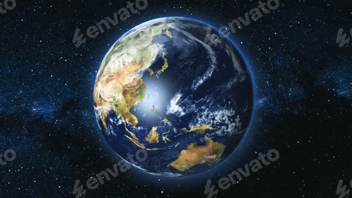 Preview: Planet Earth From Space With a Starry Background